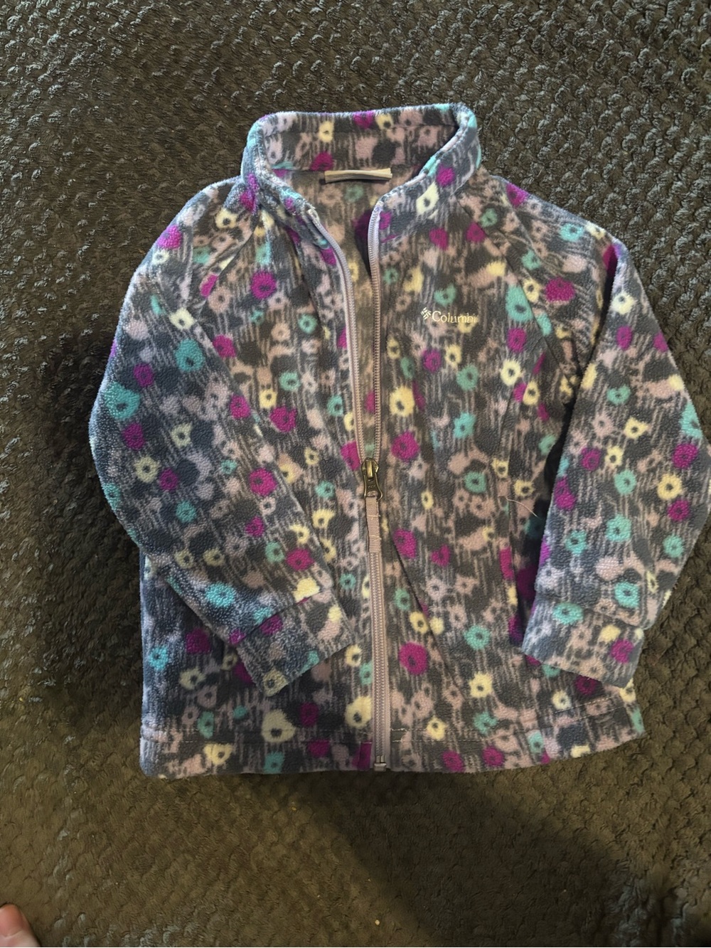 Columbia Purple Multi Floral Fleece Jacket